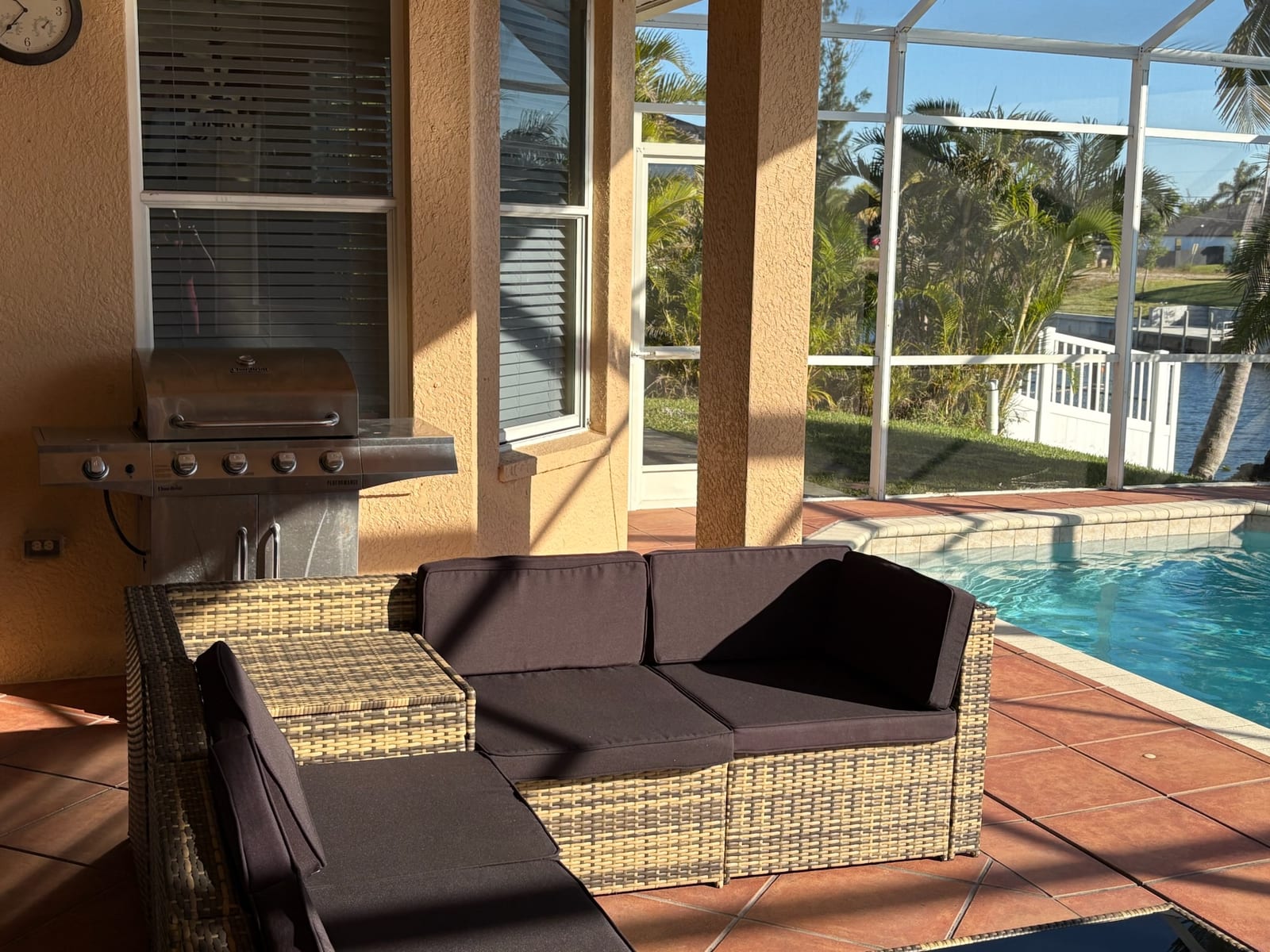 Cape Coral - Screened pool with patio furniture