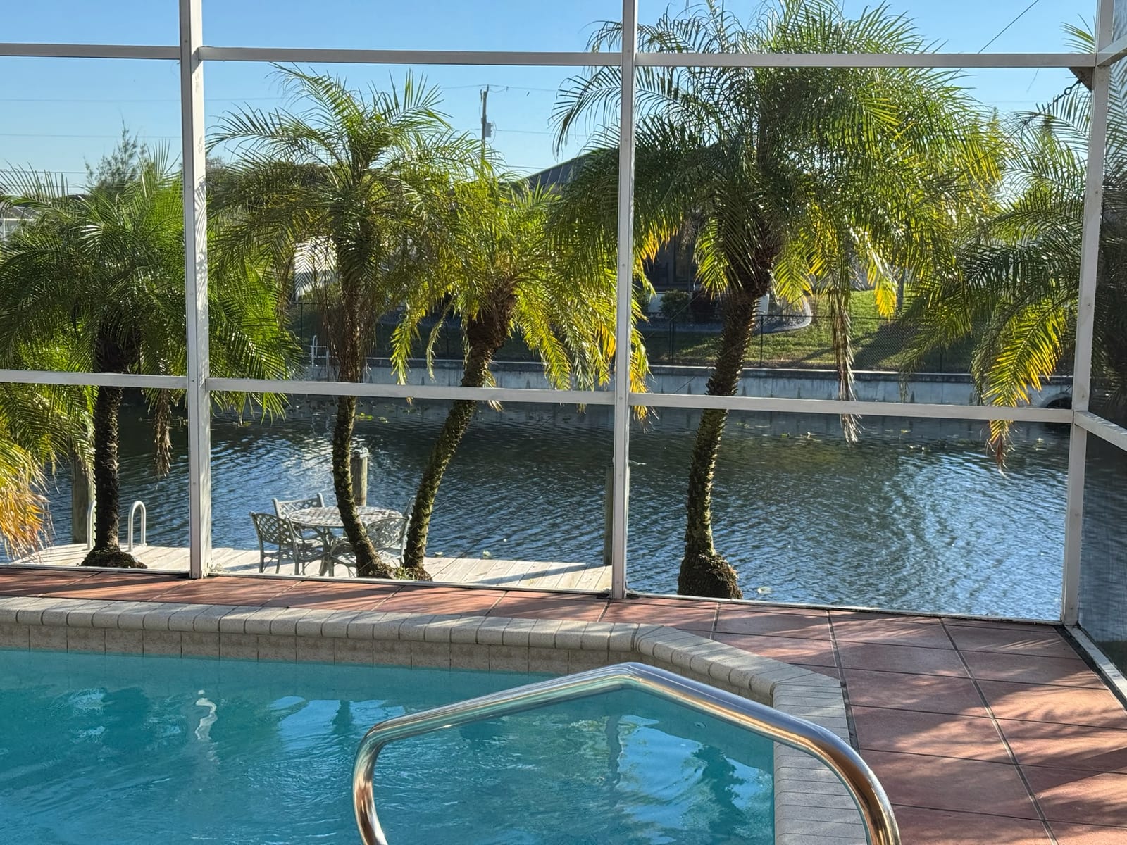Cape Coral - Screened pool with stunning waterfront view