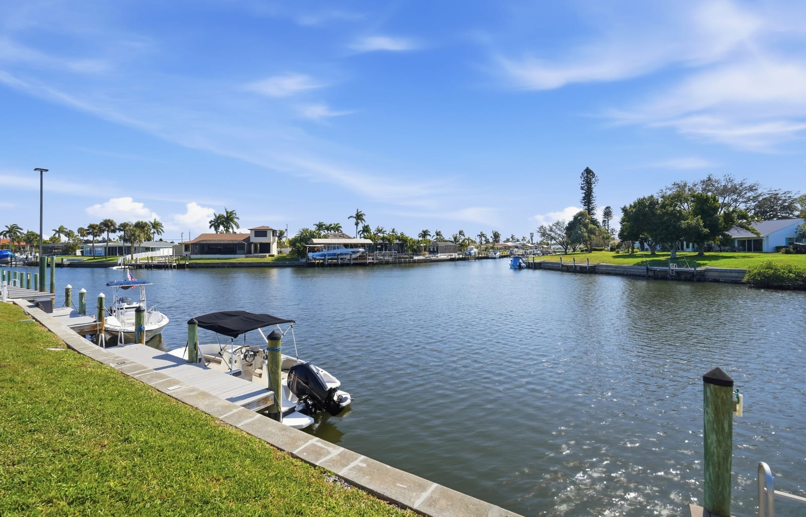 Bradenton - Waterfront canal view with boats