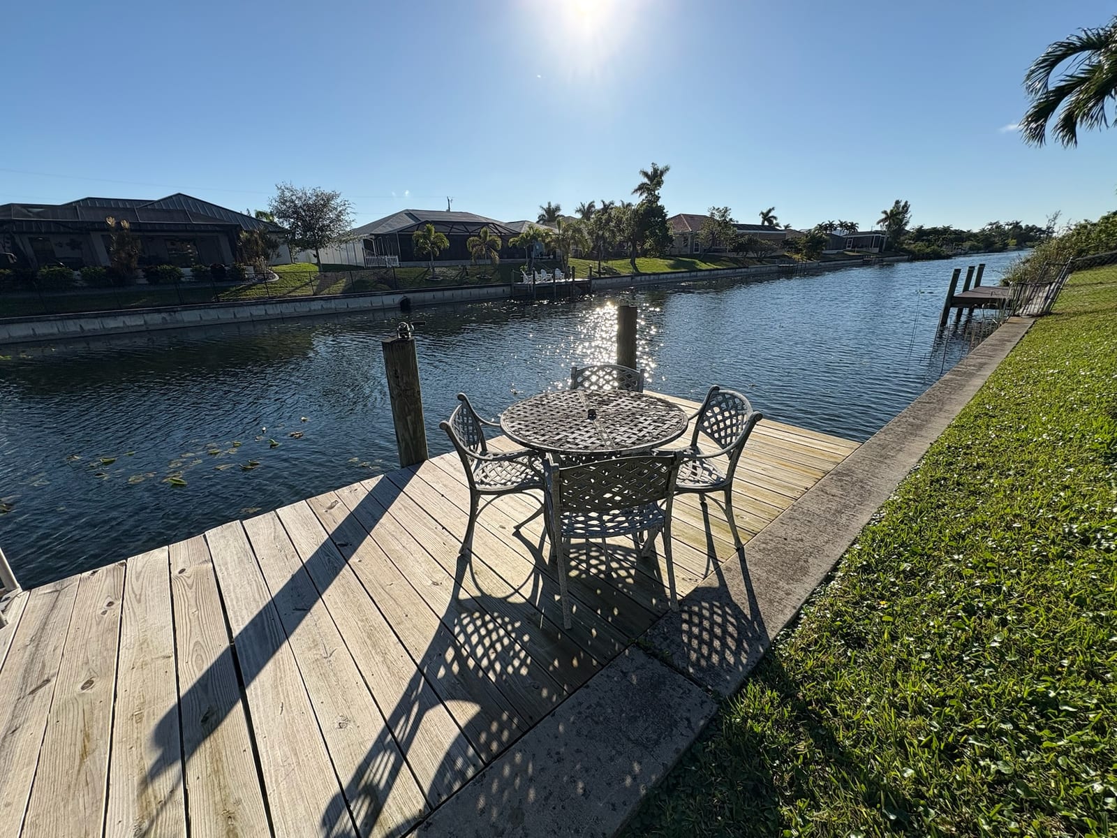 Cape Coral - Waterfront dock with patio furniture