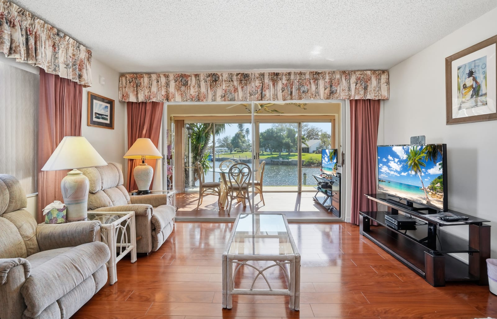 Bradenton - Living room with waterfront view